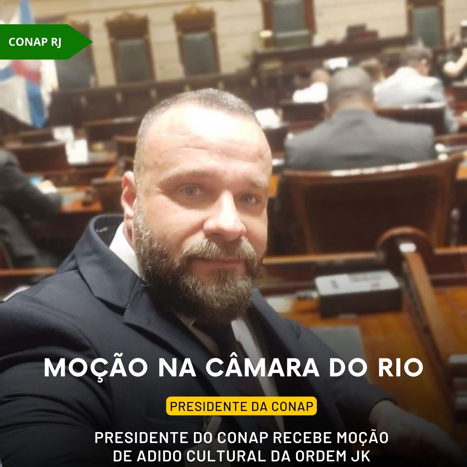 residente do CONAP recebe Moção de Adido Cultural da Ordem JK na Câmara dos Vereadores do Rio de Janeiro"