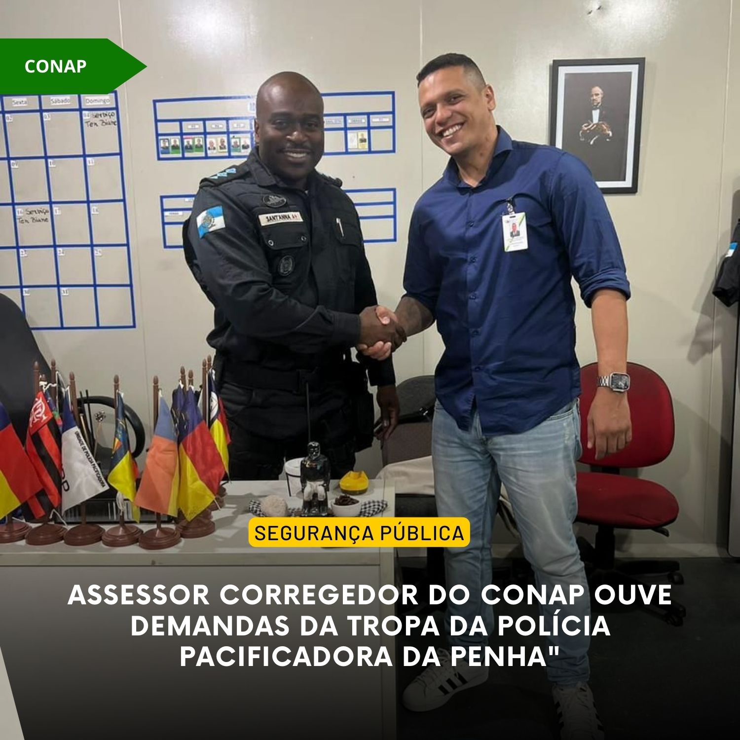 Assessor corregedor do CONAP ouve demandas da tropa da Polícia Pacificadora da Penha